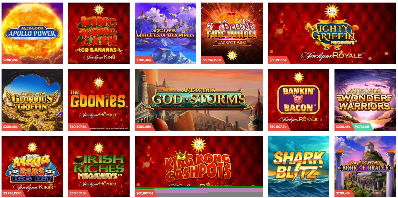 Screenshot of PlayOJO's progressive jackpot slots - MGJ