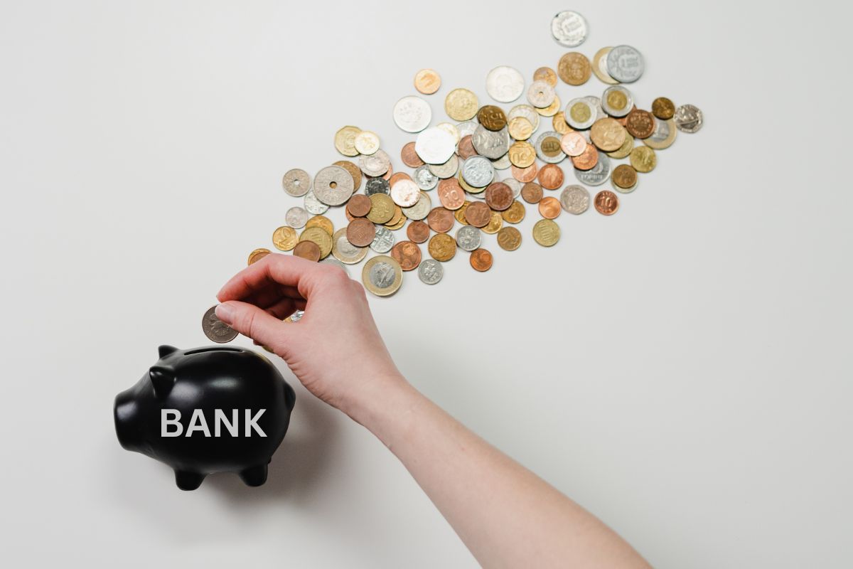 Depositing into bank - piggy bank - MGJ