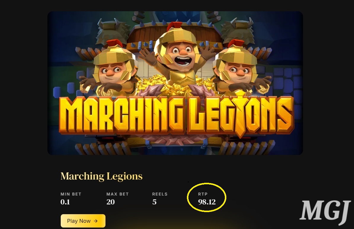 What is RTP – The Long and Short of It 2 Relax Gaming's Marching Legions Slot - Screenshot from Betty Casino - MGJ