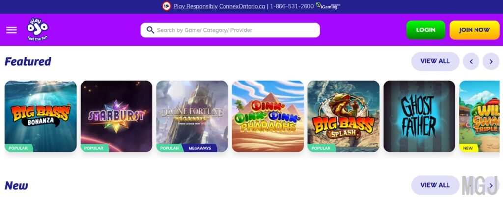 My PlayOJO Ontario Review – What It’s Like to Be an OJOer 1 PlayOJO Ontario HP Screenshot - MGJ